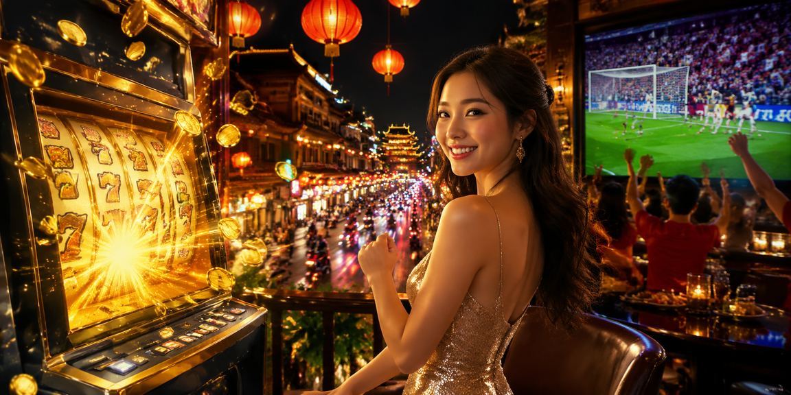 Chợ đêm Huế với ánh đèn rực rỡ gợi không khí giải trí slot game sôi động về đêm
